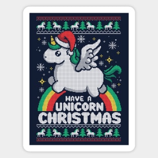 Have a unicorn christmas ugly sweater Magnet